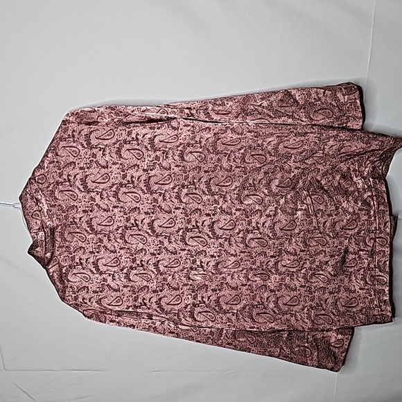 Free People silky jacquard paisley long one button pink purple blazer jacket S - Picture 9 of 10